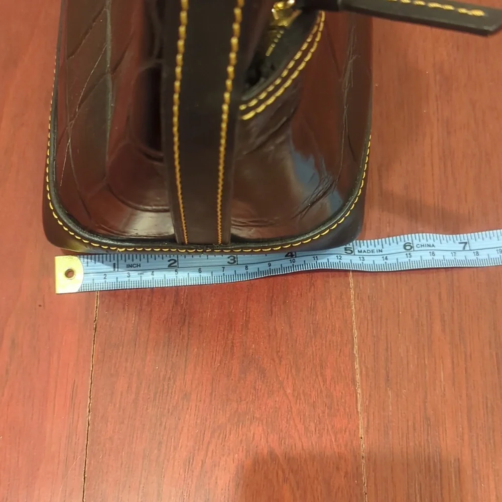 Dooney & Bourke Black Croc-Embossed Hobo Bag With Gold Hardware Like New